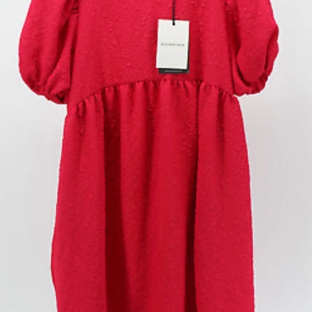 COPY - Women's Short Puff Sleeve Dress, Red, Medium NWT, MSRP $36.99 - Picture 5 of 5